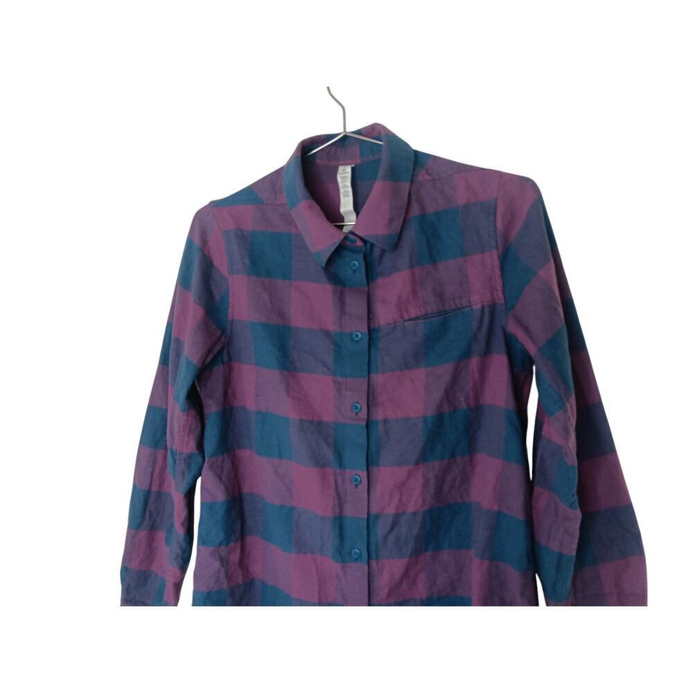 Lululemon Full Day Ahead Flannel Button Down Shirt SZ 4 - Picture 5 of 14
